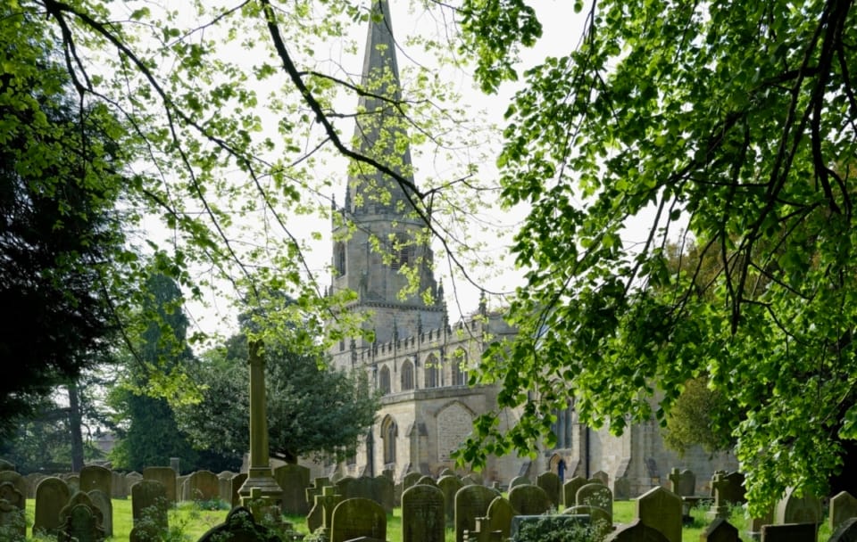 Early Spring in the graveyard at St Marys Church Masham
