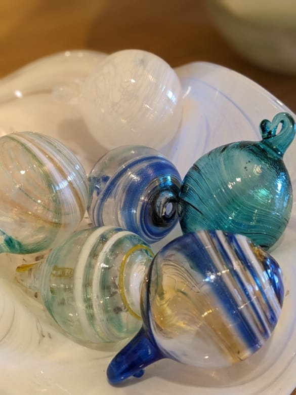 Uredale Glass handblown glass Baubles Masham