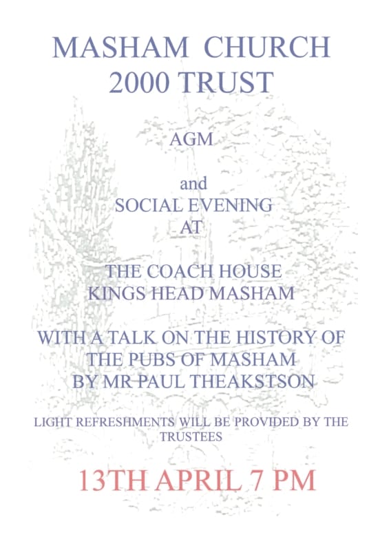 Masham Church AGM with a talk from Paul Theakston