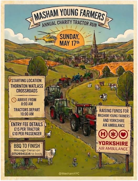Masham Young Farmers Tractor Run in Masham this May